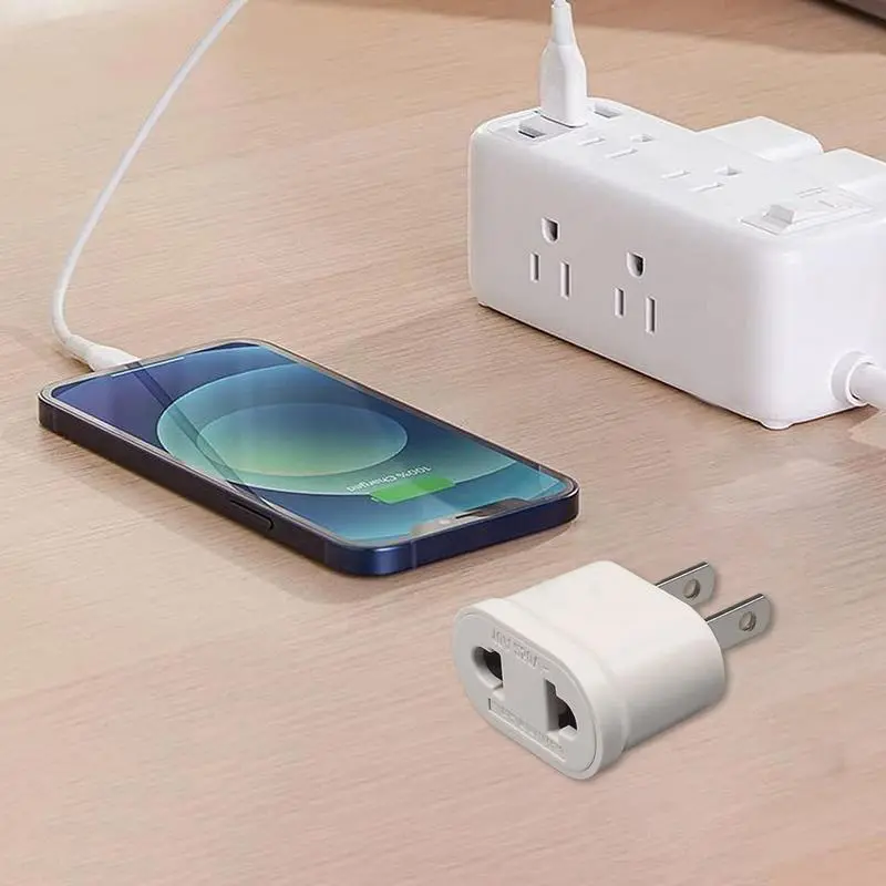 European Travel Plug Adapter US Standard Charger Adapter White US AU To EU European Plug Adapter Small Travel Plug Connector