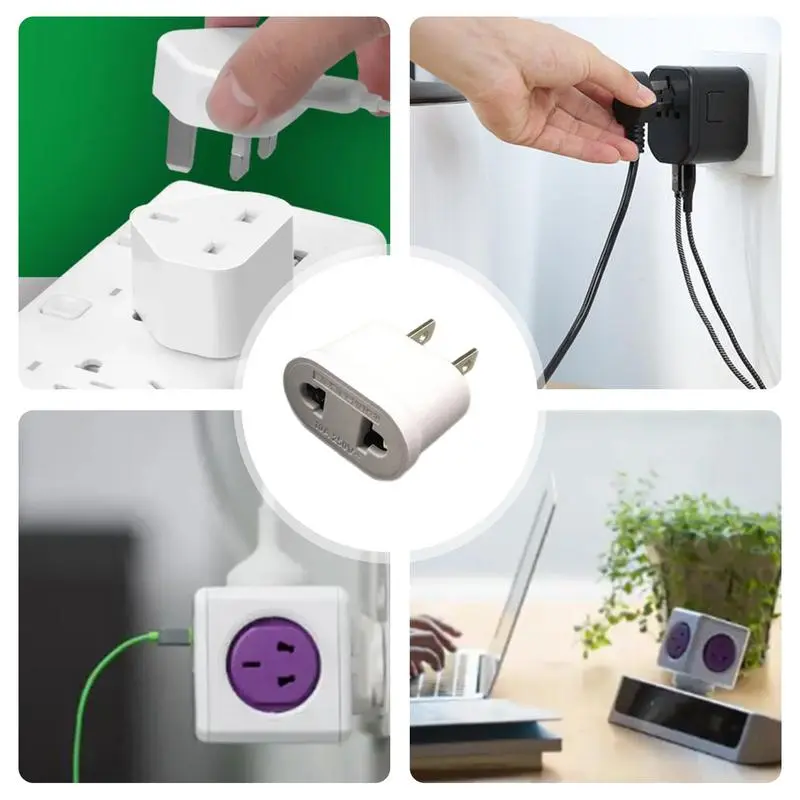 European Travel Plug Adapter US Standard Charger Adapter White US AU To EU European Plug Adapter Small Travel Plug Connector