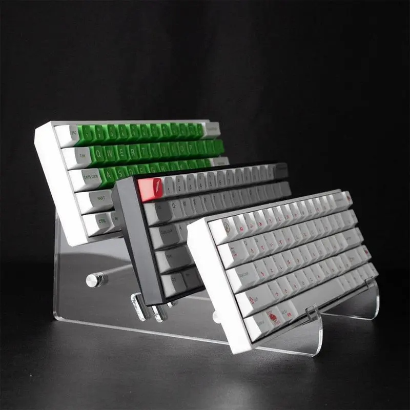 Computer Keyboard Storage Rack 3 Tiers Display Keyboard Holder Portable Keyboard Display Shelf Clear Acrylic Keyboard Stand