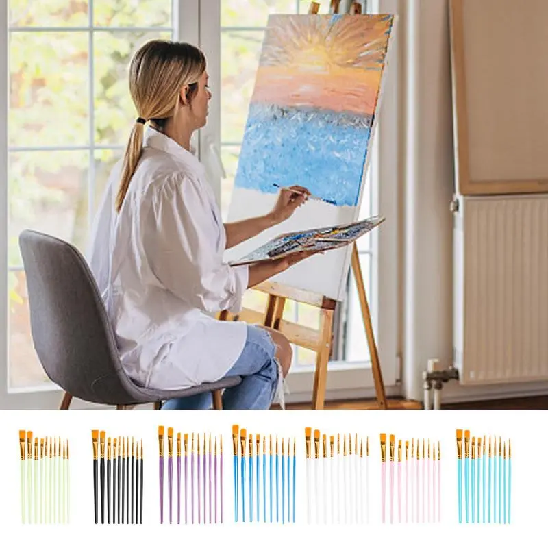 Oil Paint Brushes 10pcs Artist Paint Brushes Set Versatile Artist Paint Brushes For Acrylic Oil Watercolor Acrylic Painting