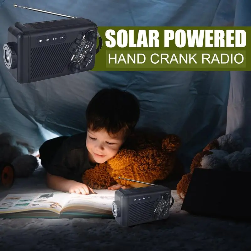 Crank Radio Alert Radio Hand Crank Flashlight Solar Powered Portable Solar hand crank radio Emergency Multifunctional Radio