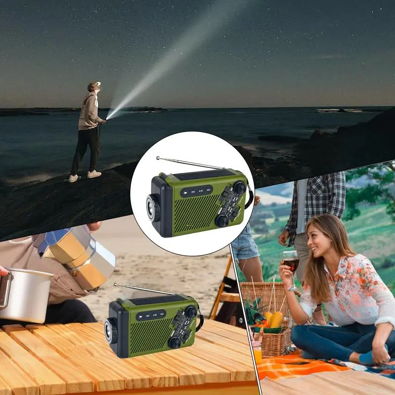Crank Radio Alert Radio Hand Crank Flashlight Solar Powered Portable Solar hand crank radio Emergency Multifunctional Radio