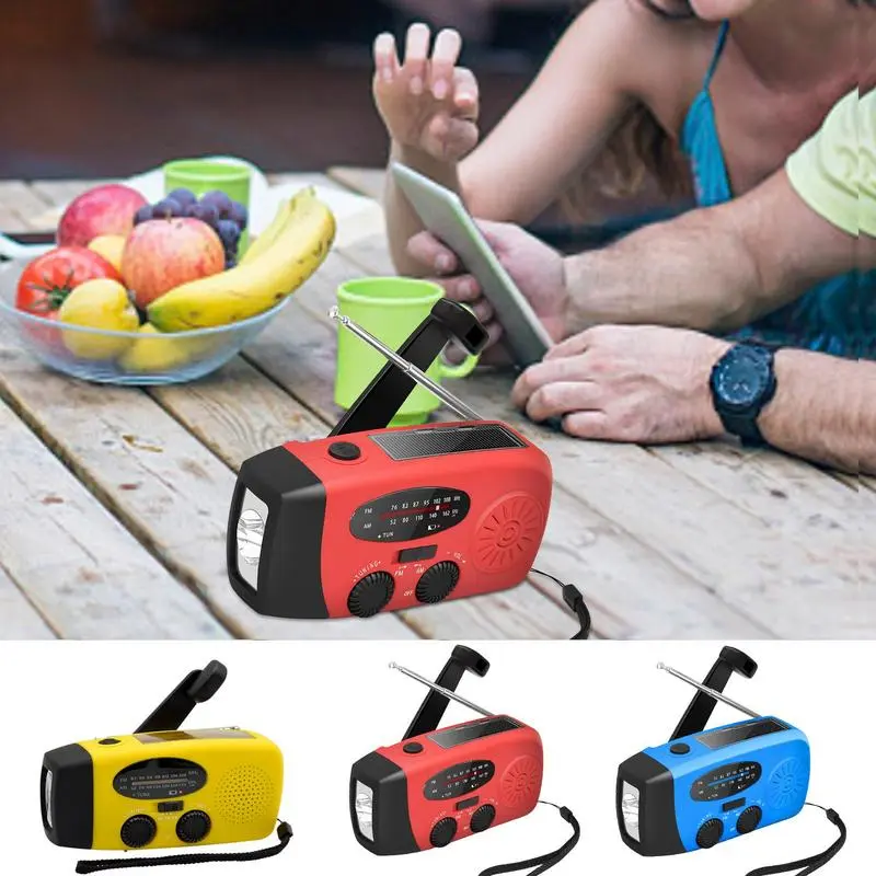 Emergency Crank Radio Portable Hand Crank Power Generation Emergency Radio Power Bank Weather Alert Radio with LED Flashlight