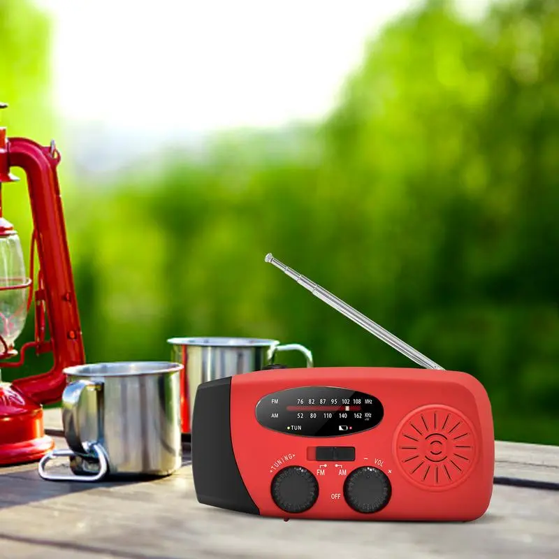 Emergency Crank Radio Portable Hand Crank Power Generation Emergency Radio Power Bank Weather Alert Radio with LED Flashlight