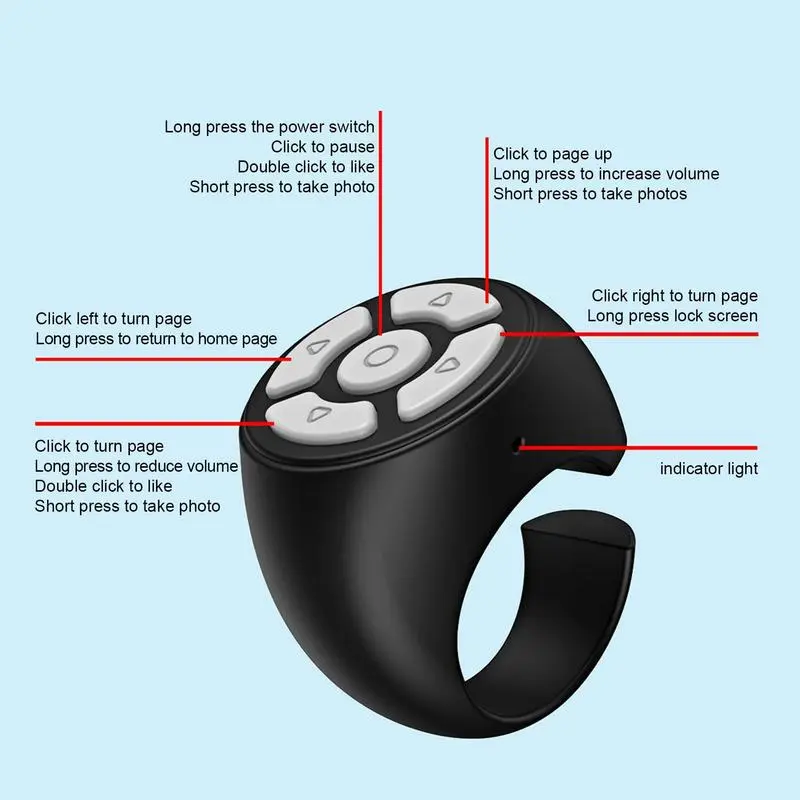 Smart Fingertip Ring Remote Control Wireless Remote Control Scrolling Ring 2025 New Smartphone Page Turner For Smartphone