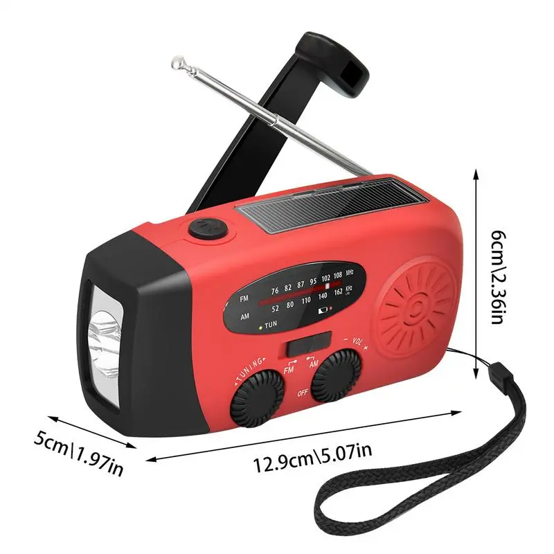 Emergency Crank Radio Portable Hand Crank Power Generation Emergency Radio Power Bank Weather Alert Radio with LED Flashlight