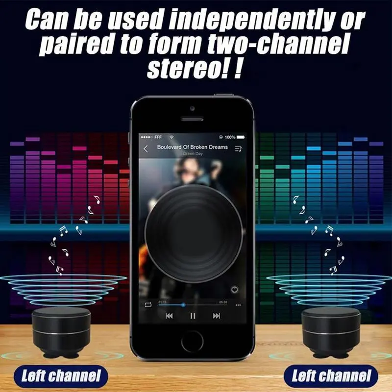 Bone Conduction Speaker Portable Stereo Sound Surround Waterproof Speaker Vibration Stereo for Sleeping Travel Bathroom