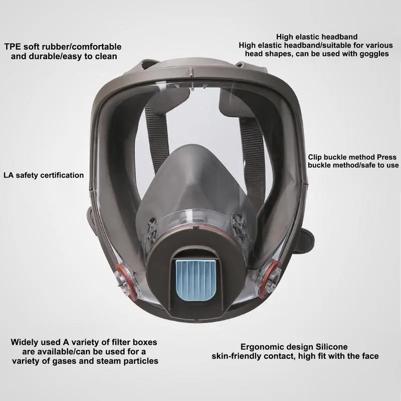 Anti-Fog 6800 Gas Mask Industrial Painting Spraying Respirator Safety Work Filter Reusable Face Respirator with Filters
