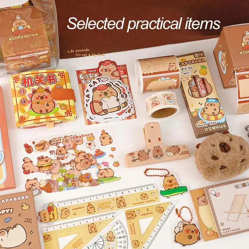 Capybara Stationery Set Cute Capybara Pencils School Supplies Capibara Stationery Set 105 Pieces Office School Supplies