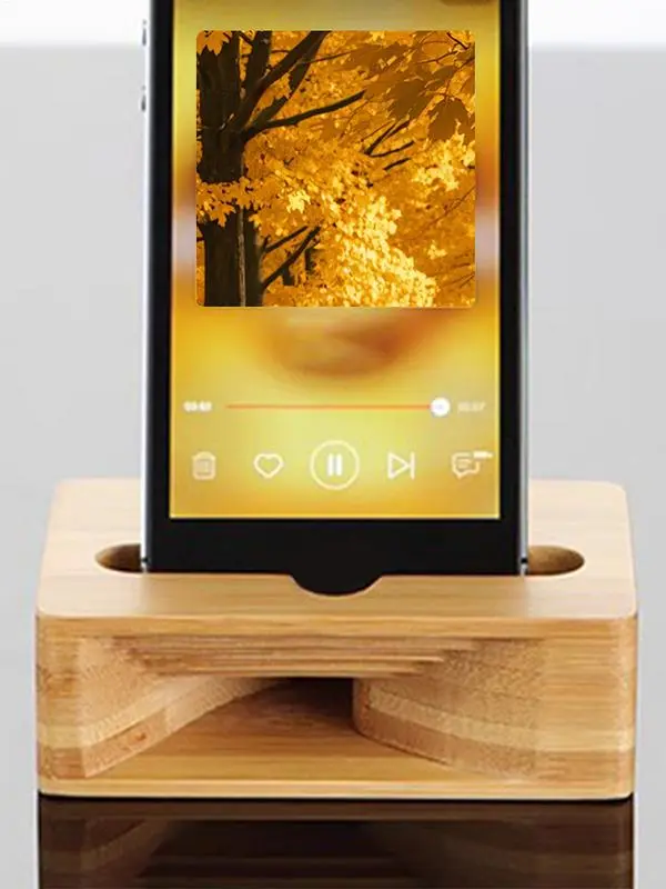 Wood Phone Speaker Amplifier Phone Holder Stand Amplifier Desktop Tablet Shower Cellphone Dock Natural Loudspeaker Phone Dock