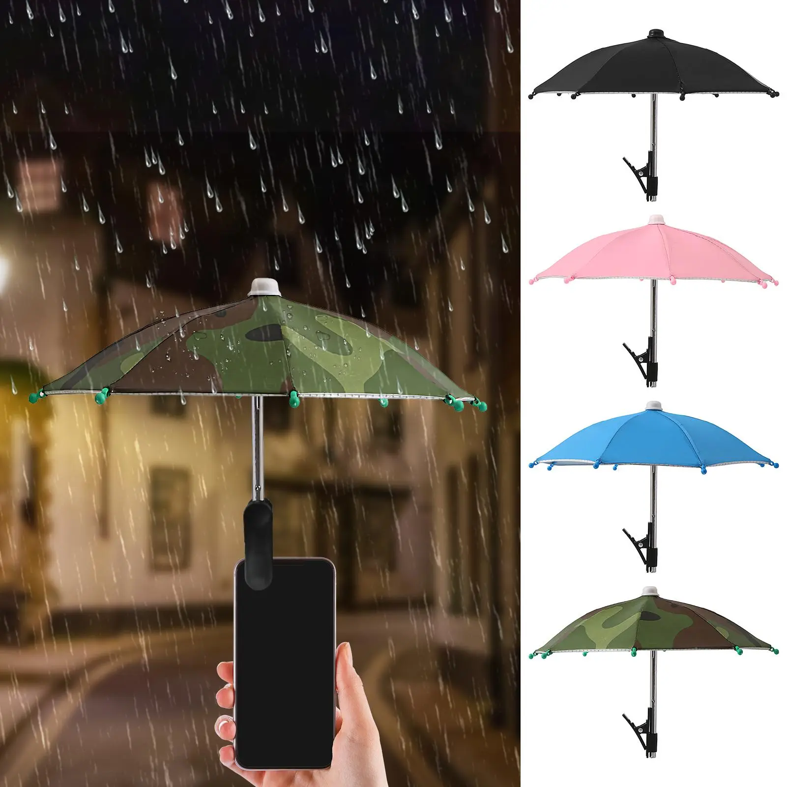 Cell Phone Umbrella Sun Protection Phone Clip Creative Mini Umbrella Phone Stand with Clip for Sun Shade Cellphone Accessories