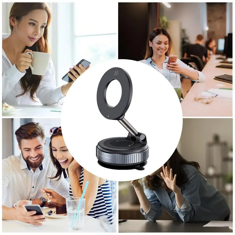 Strong Magnetic Phone Finger Ring Holder Car Mount Electric Vacuum Magnetic Holder Foldable Strong Suction Stand For Phone
