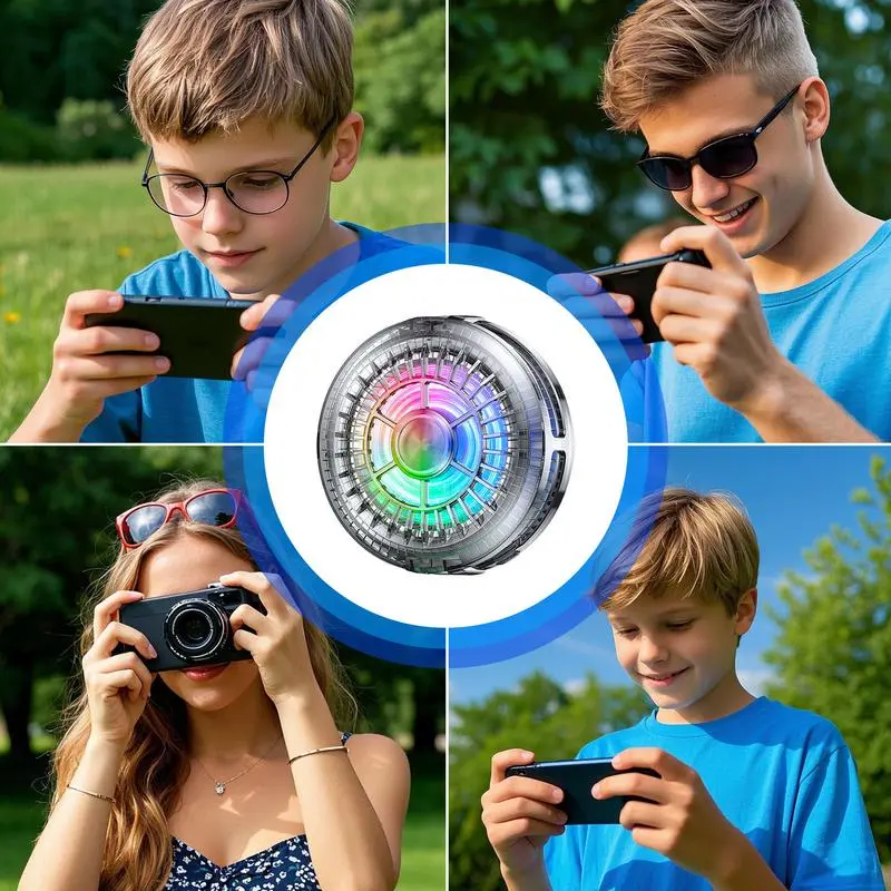 Magnetic Cell Phone Cooler phone Magnetic Cooler Quiet Cooling Fan Full Hole Design Fast Phone Cooling Fan for tablet Phone