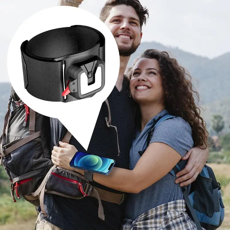 Running Wristband Phone Holder Rotatable Detachable Universal Sports Wristband Gym Arm Band Bag for Hiking Biking Walking