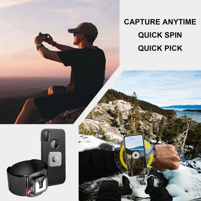 Running Wristband Phone Holder Rotatable Detachable Universal Sports Wristband Gym Arm Band Bag for Hiking Biking Walking