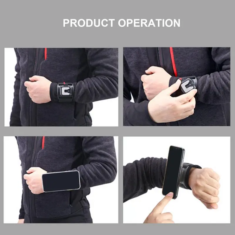 Running Wristband Phone Holder Rotatable Detachable Universal Sports Wristband Gym Arm Band Bag for Hiking Biking Walking