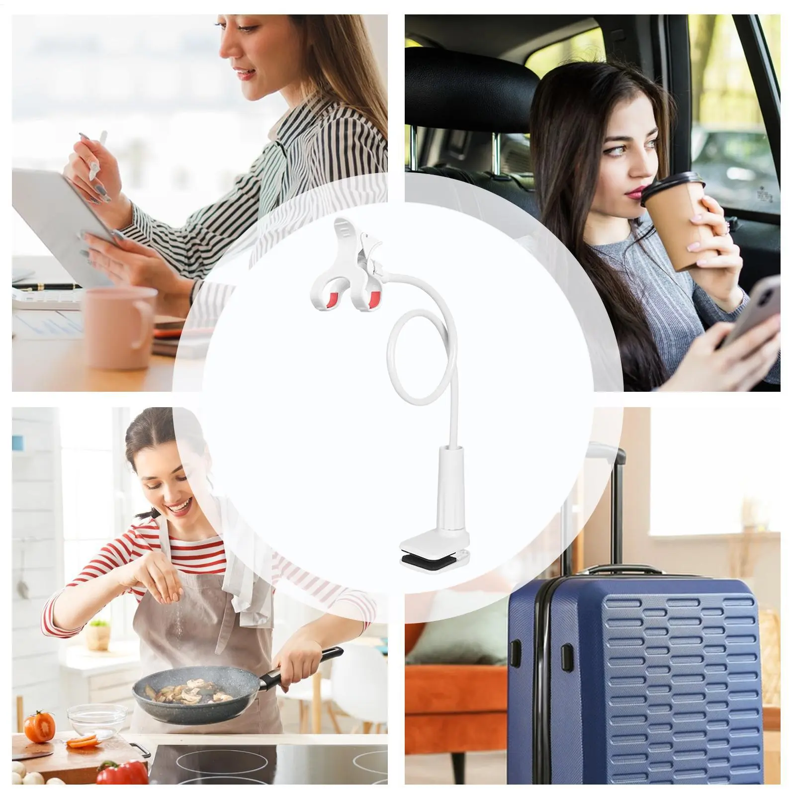 Bed Phone Holder  360 Clip Mobile Phone Holder Universal Mobile Phone Holder Gooseneck Phone Holder Home Bed Desktop Mount