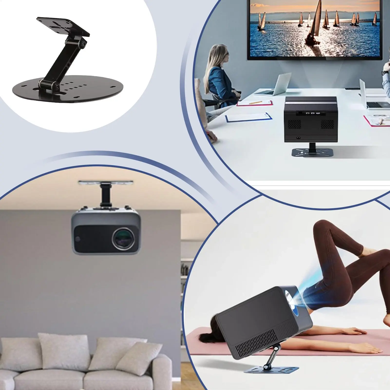 Desktop Projector holder Foldable Metal Projector Stand Mobile Projector Mount Wall Mount Portable Holder for Home Studio