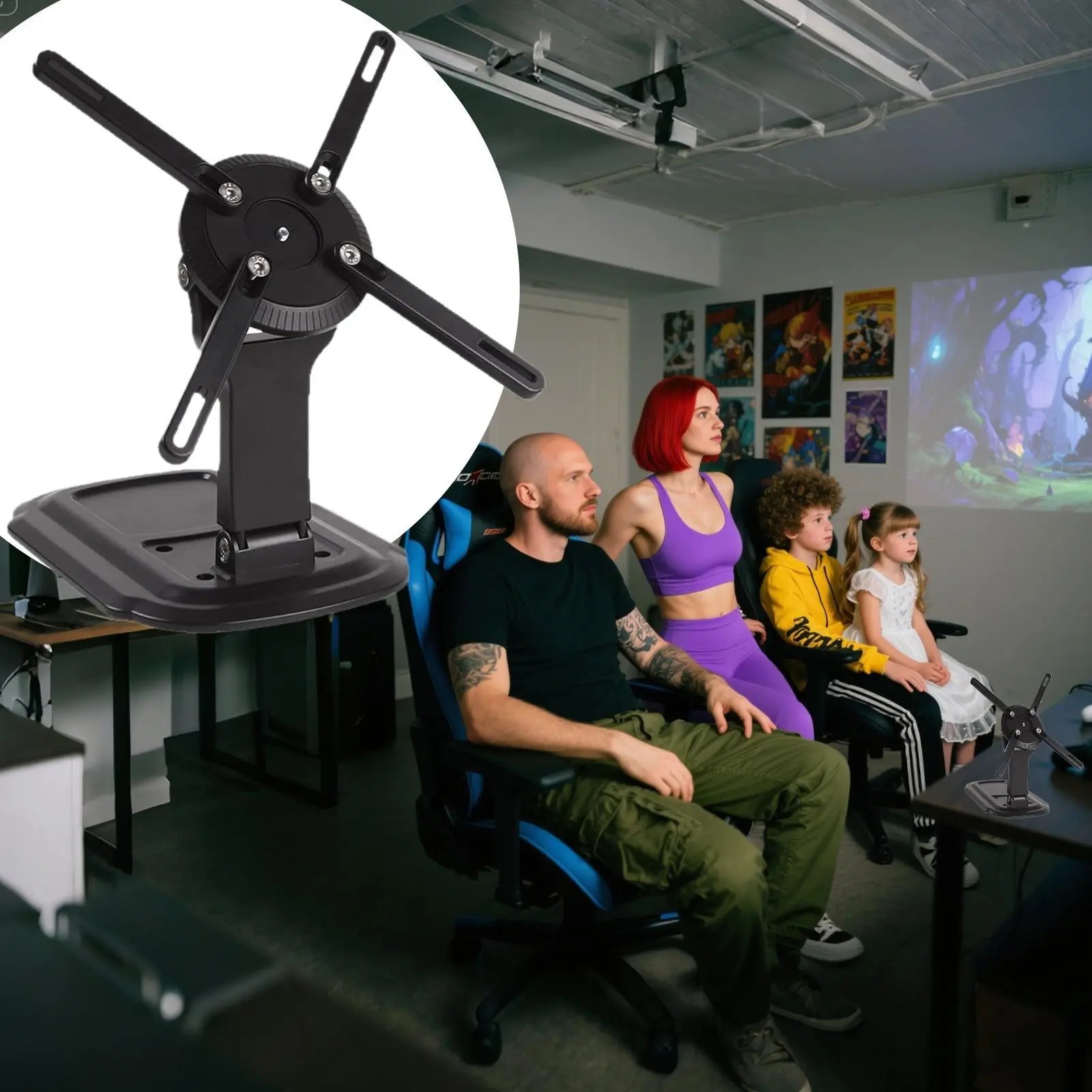 Projector Holder Desktop Projector holder Anti Slip 360 Degree Rotation Projector Table Stand Universal Projectors Bracket