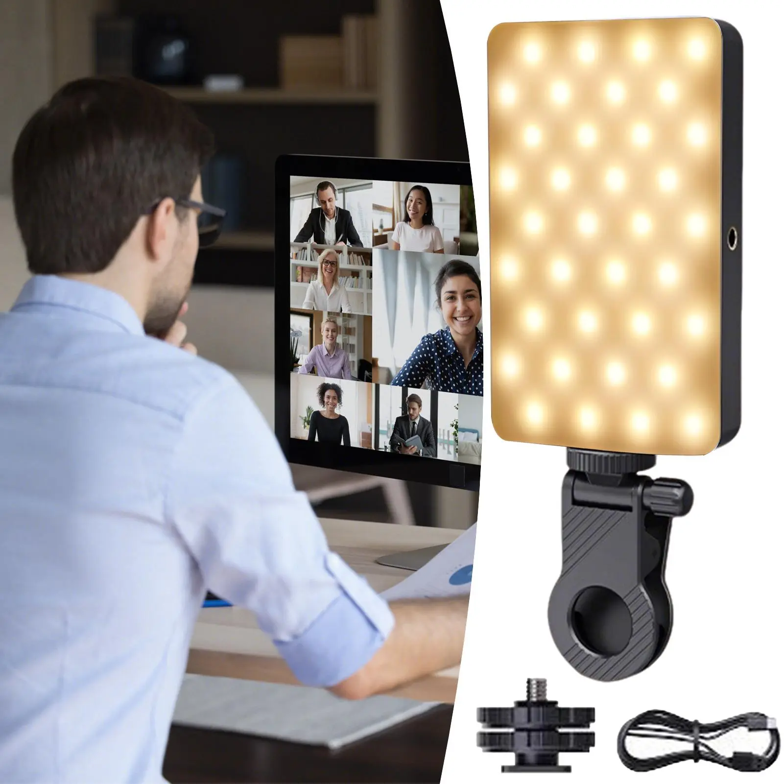 Portable Phone Selfie Light Rechargeable Phone Light Fill Light Portable LED Light Mini Selfie Light for Laptop Makeup
