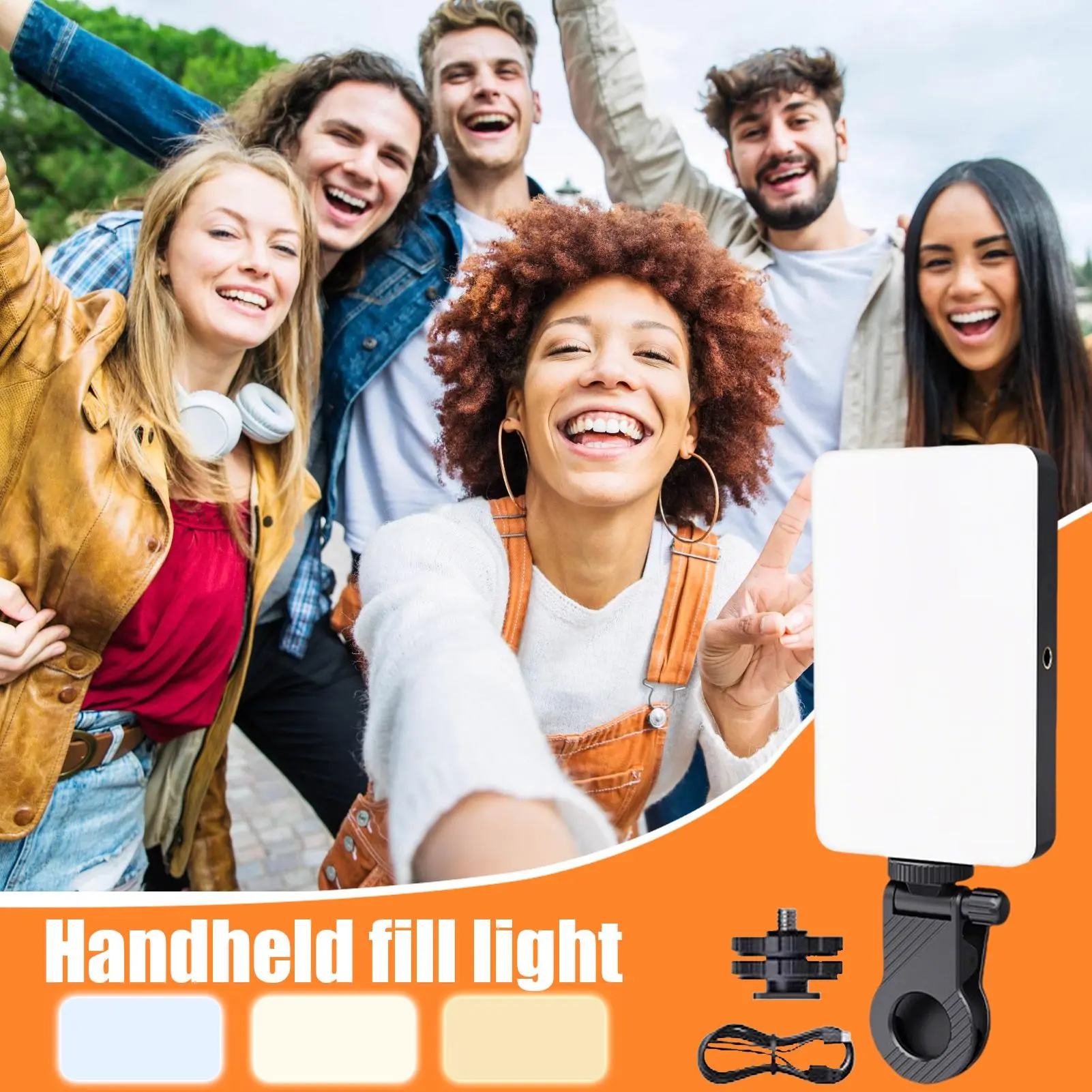 Portable Phone Selfie Light Rechargeable Phone Light Fill Light Portable LED Light Mini Selfie Light for Laptop Makeup