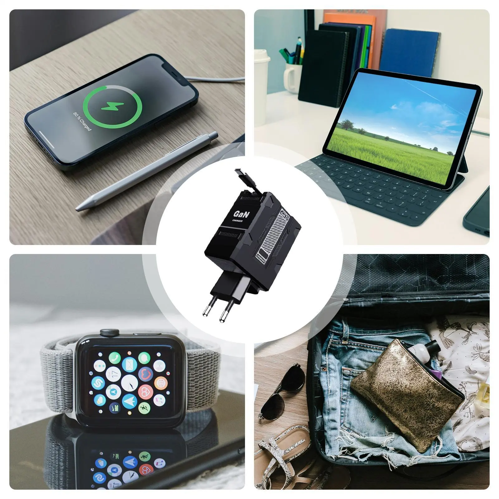 Retractable Phone Charger Phone Outlet multi function fast charging head USB charging plug for mobile phone data cable