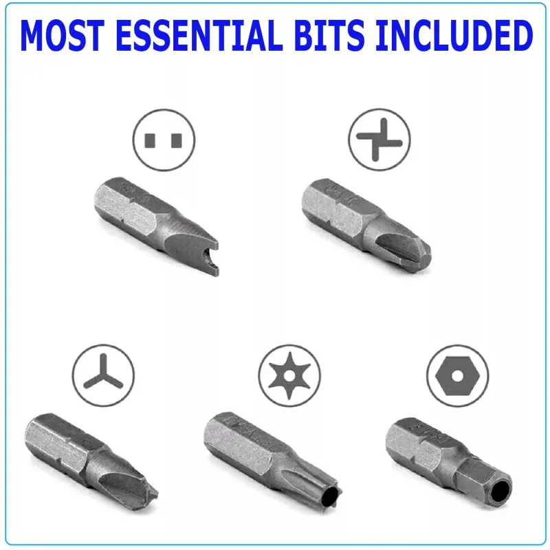 33PCS Torx Bit Set Tamper Proof Security Torq Hex Star Spanner Tri Wing Screwdriver High Hardness Electric Bit Set Remover Tool