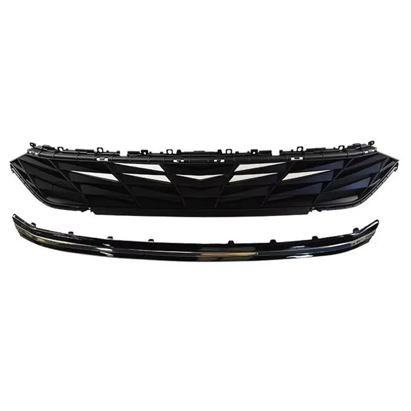 Car Front Bumper Grille For Hyundai Elantra 2024 2025 Front Grille With Sensor Hole W/Chrome Trim Cover Grille Car Accessories