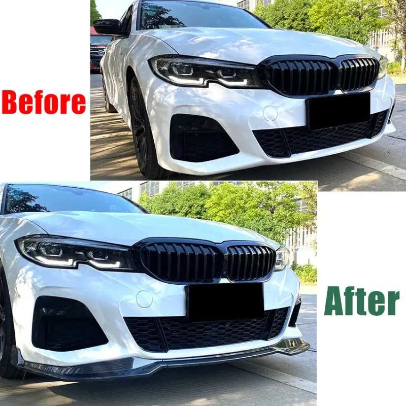 Carbon Fibre Car Front Bumper Splitter Lip For BMW 3 Series G20 G21 320i 330i M340i 2019~2022 M Sport Diffuser Guard Body Kit