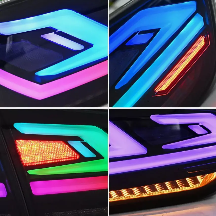 Car Taillight RGB GTS Modified LED Tail Lights For Mitsubishi Lancer EVO X EX ES 2008~2021 Colorful DRL Smoke Lens Rear Lamps