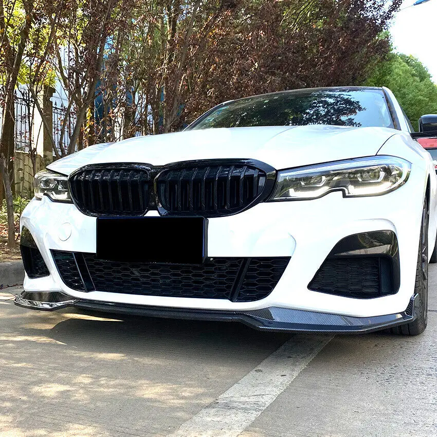 Carbon Fibre Car Front Bumper Splitter Lip For BMW 3 Series G20 G21 320i 330i M340i 2019~2022 M Sport Diffuser Guard Body Kit