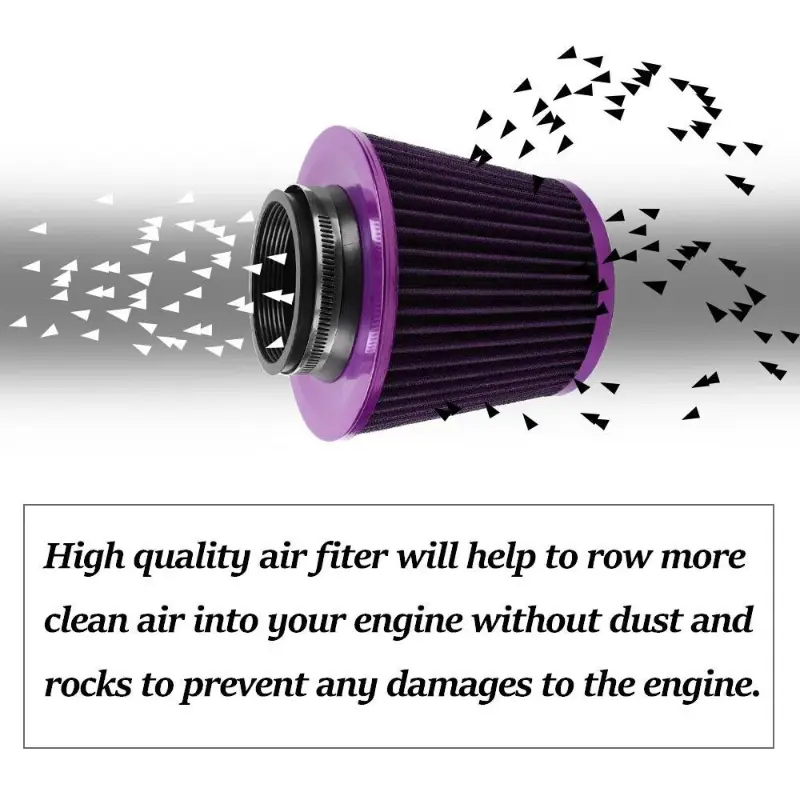 76MM Universal Car Air Filters Vent Filter High Flow Intake Kit Mesh Cone Engine Protector Replacement Auto Accessories 3 Inch