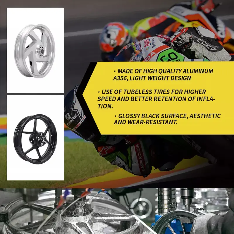 17"x3.5" Motorcycle Front Wheel Rim Gloss Black For Kawasaki Z900 Z650 Z900 Ninja 650 2017~2024 2023 2022 Motorcycle Wheel Rim