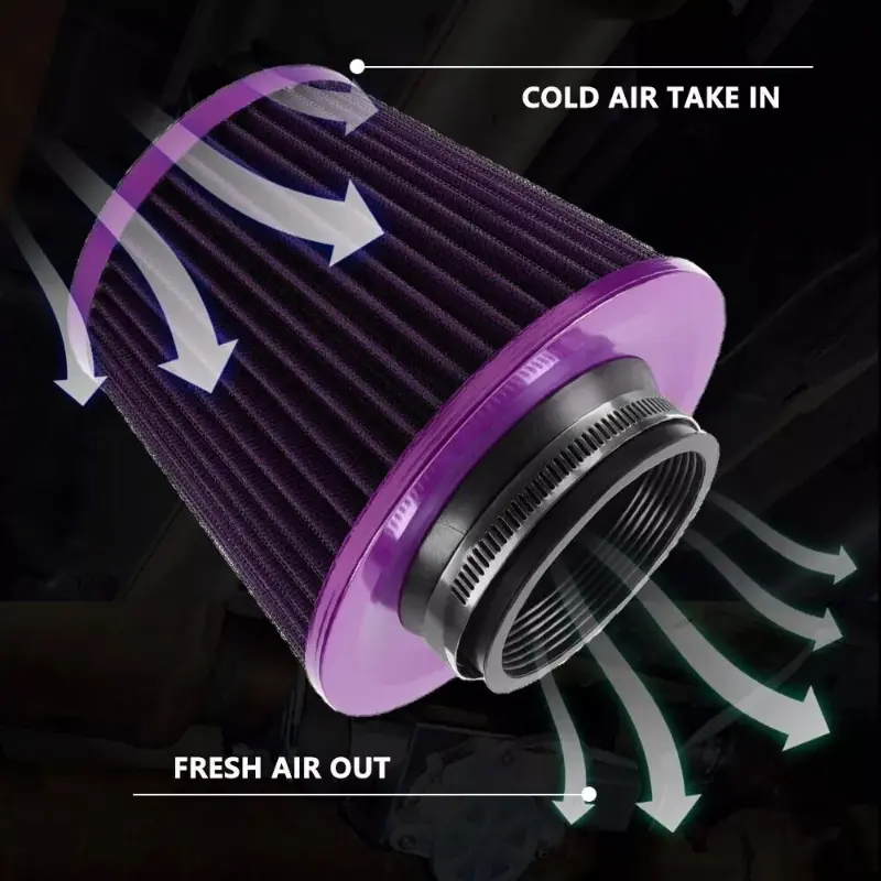 76MM Universal Car Air Filters Vent Filter High Flow Intake Kit Mesh Cone Engine Protector Replacement Auto Accessories 3 Inch