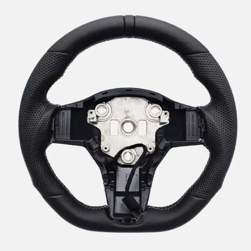 Car Steering Wheel Ring Sport Leather Heating Steering Wheel For Model 3 2017~2023 For Model Y 2020~2024 With Heating Function