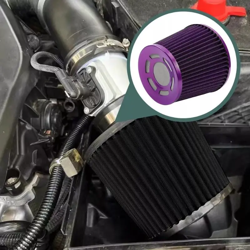 76MM Universal Car Air Filters Vent Filter High Flow Intake Kit Mesh Cone Engine Protector Replacement Auto Accessories 3 Inch