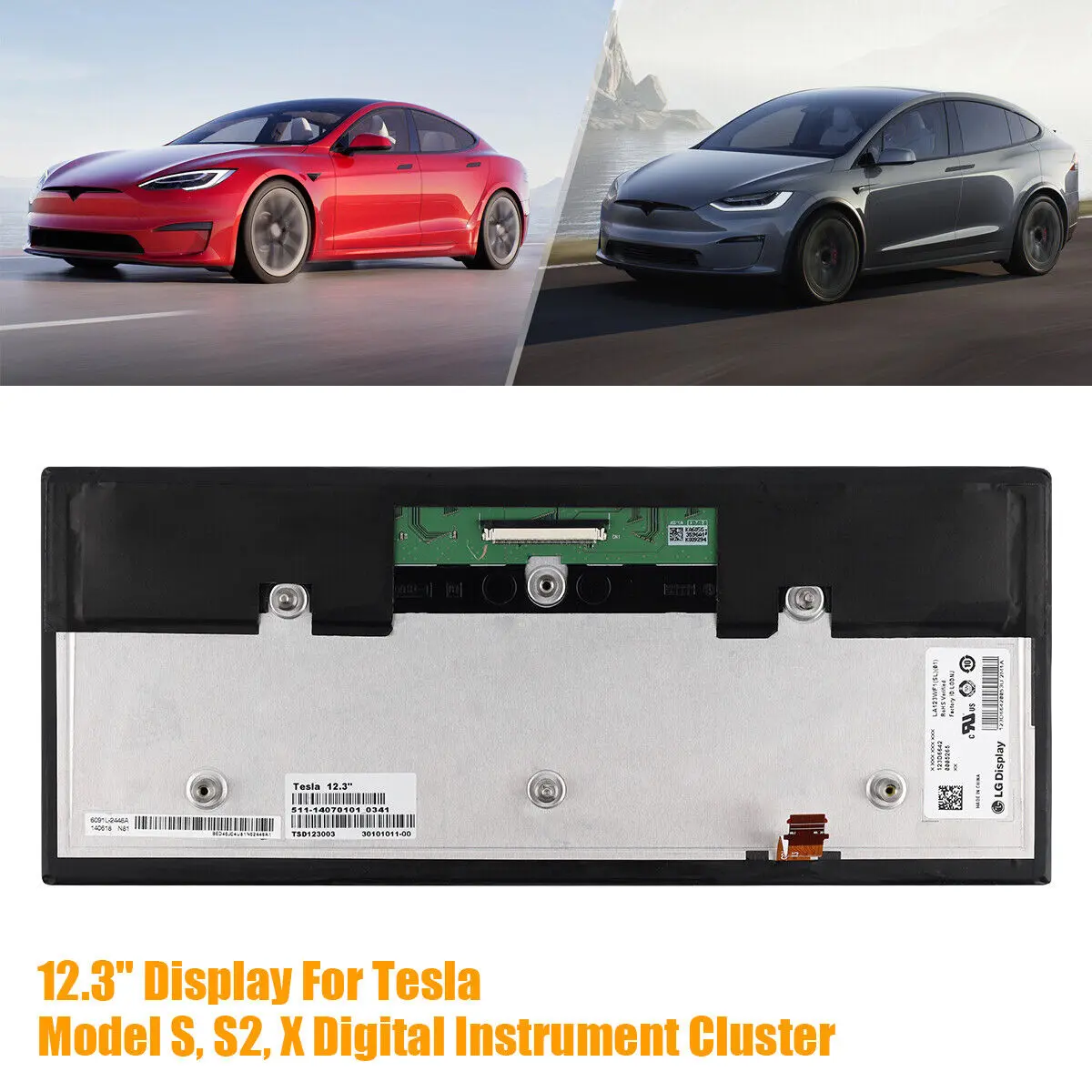 OEM Car Display Screen 12.3" LCD Display LA123WF4-SL01 Dashboard For Model X S S2 instrument Cluster Digital Multimedia Repair