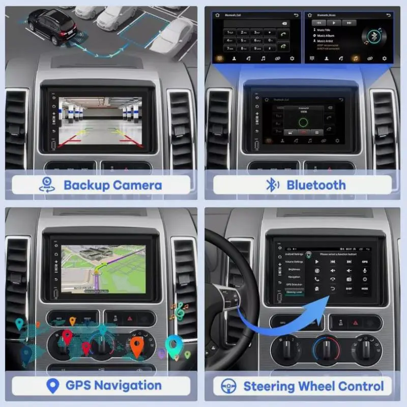 7'' Multimedia Carplay For Ford F-150 Raptor 2013 2014 Android 13 2GB+32GB CarPlay Car Stereo Radio GPS Navi FM Bluetooth USB
