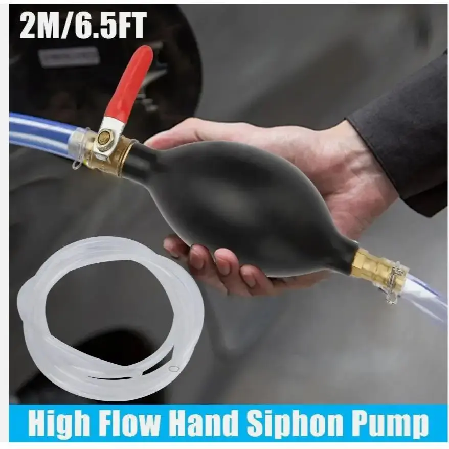 Multifunctional Car Gas Transfer Siphon Pump Gasoline Siphone Hose Oil Water Fuel Transfer Hand Pump Metal Hose Clamp Leakproof