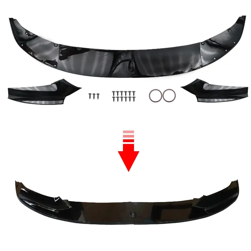 Gloss Black Front Bumper Lip Spoiler Splitter For BMW 5 Series F10 F11 520i 528i 528i 535d 2011~2016 M Sport Style Car Front Lip