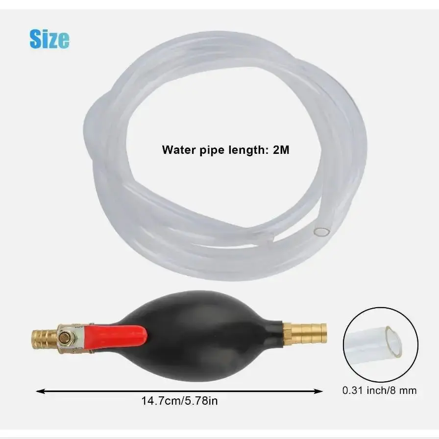 Multifunctional Car Gas Transfer Siphon Pump Gasoline Siphone Hose Oil Water Fuel Transfer Hand Pump Metal Hose Clamp Leakproof