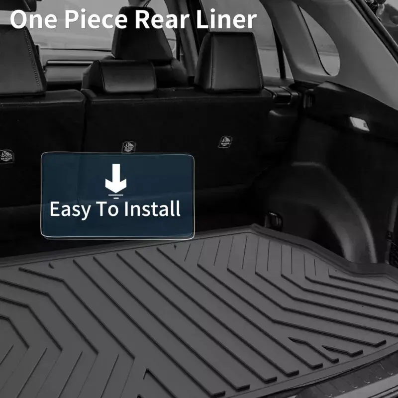 3D TPE Floor Mats Trunk Cargo Liner Backrest Mat For Nissan Rogue 2021~2025  All Weather Protection Floor Liners Car Trunk Pad