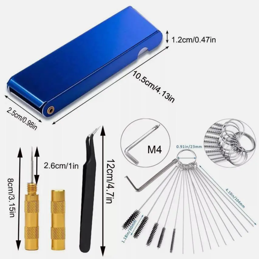 31PCS Carburetor Carbon Dirt Jet Remove Clean Needles Brushes Tool Kits Set Clean Tools Universal All Car motorcycles lawn mower