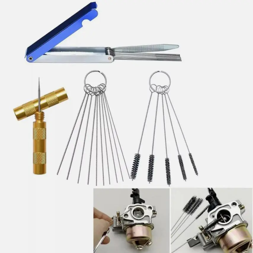 31PCS Carburetor Carbon Dirt Jet Remove Clean Needles Brushes Tool Kits Set Clean Tools Universal All Car motorcycles lawn mower