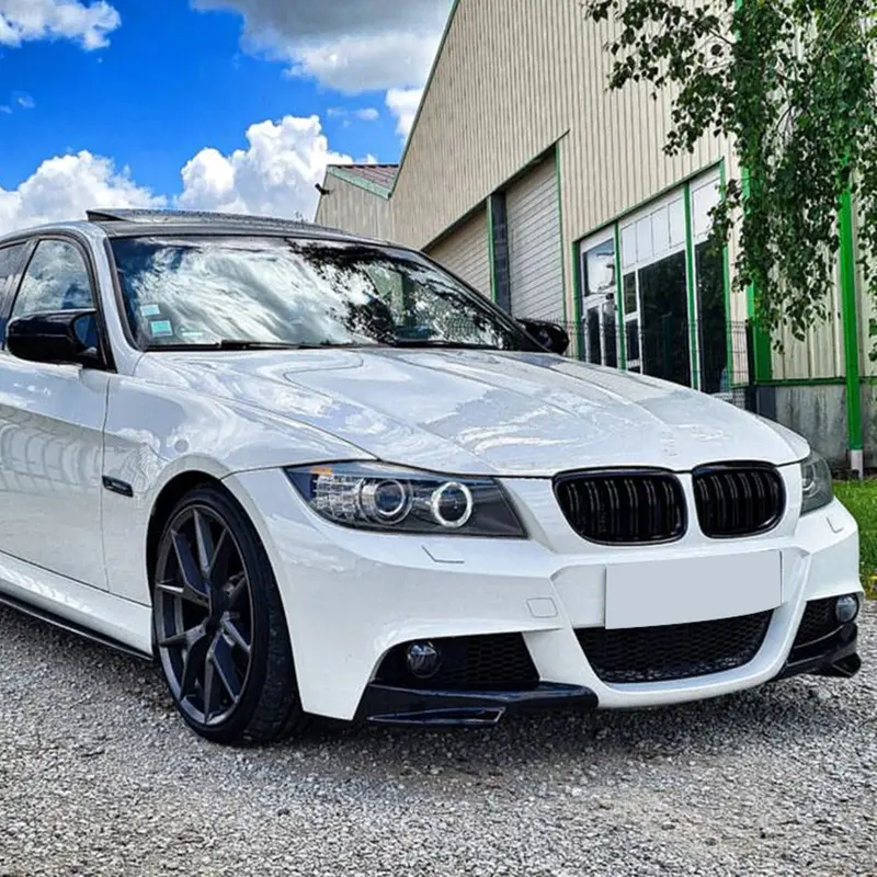 Front Bumper Side Splitter Gloss Black For BMW 3 Series E90 E91 320i 320d 2009~2012 M-Tech LCI Spoiler Bumper Lip M Sport Style