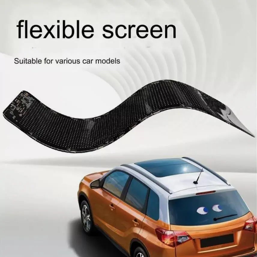 2 in 1 Truck Car Devil Eye LED Pixel Panel Light 60X12CM Remote Control Soft Foldable Lighting Scrolling For Board Windshield