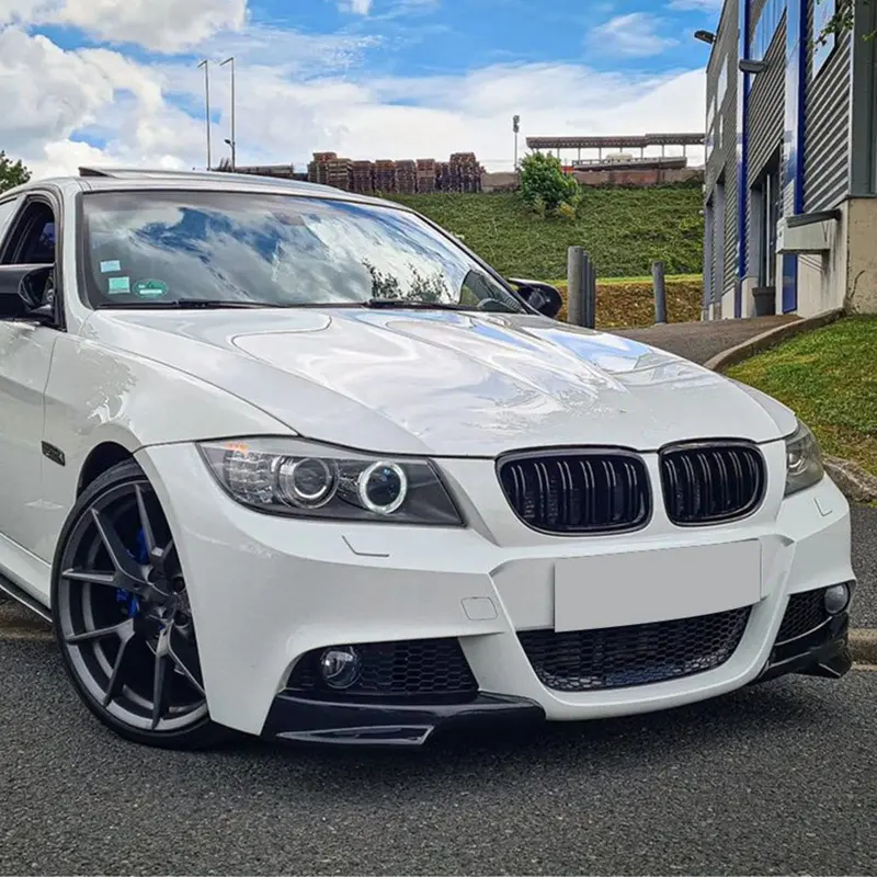 Front Bumper Side Splitter Gloss Black For BMW 3 Series E90 E91 320i 320d 2009~2012 M-Tech LCI Spoiler Bumper Lip M Sport Style