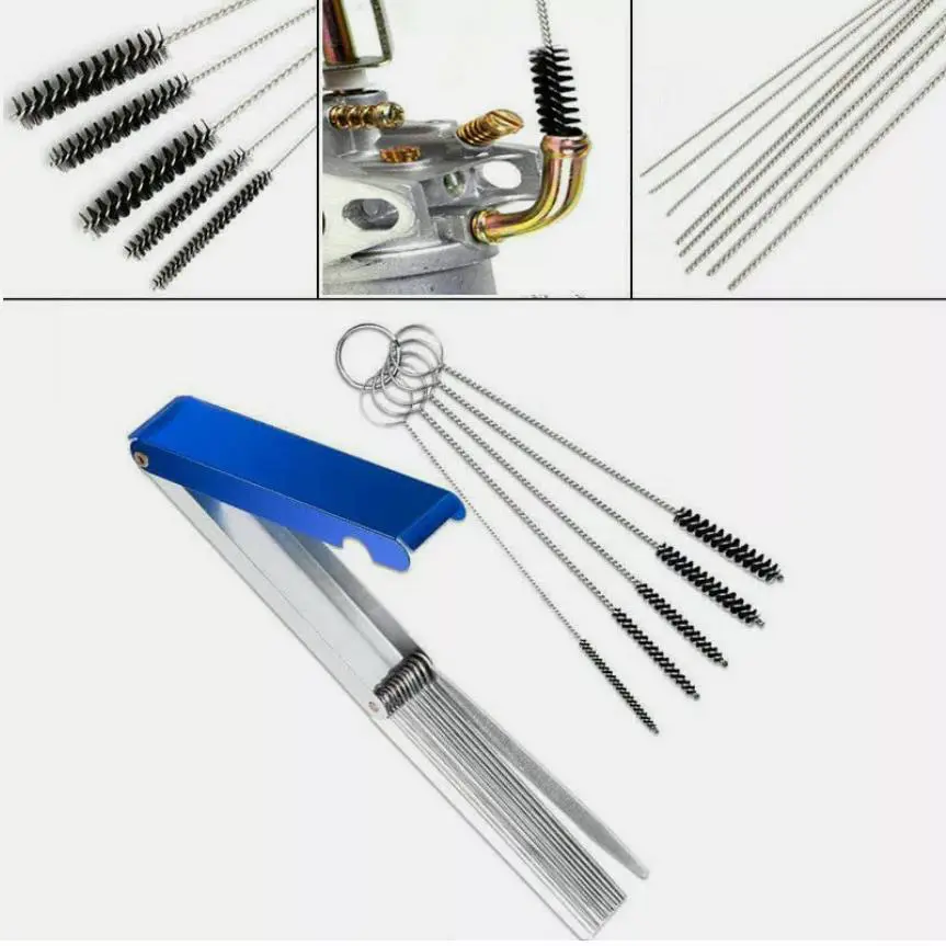 18PCS Motorcycle Parts Carburetor Carbon Dirt Jet Remove Cleanup Kit Tool Set Airbrush Spray Gun Nozzle Cleaning Repair Tool Kit