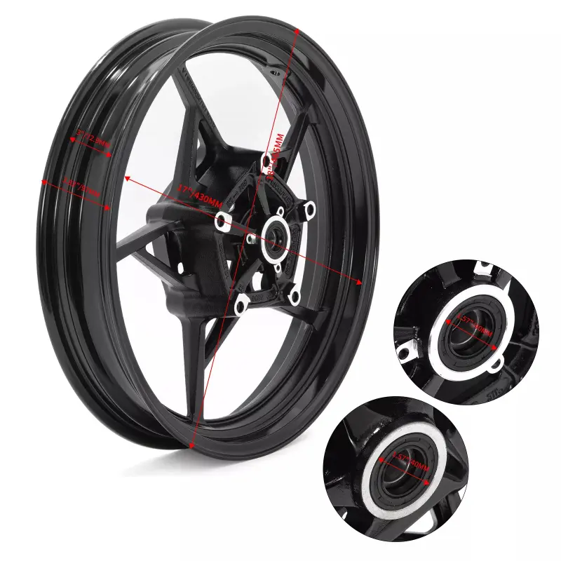 17''x3'' Motorcycle Wheel Rim For Kawasaki Ninja400 Z400 EX400 ABS 2018~2023 2019 2020 Aluminum Alloy Motorcycle Front Wheel Rim