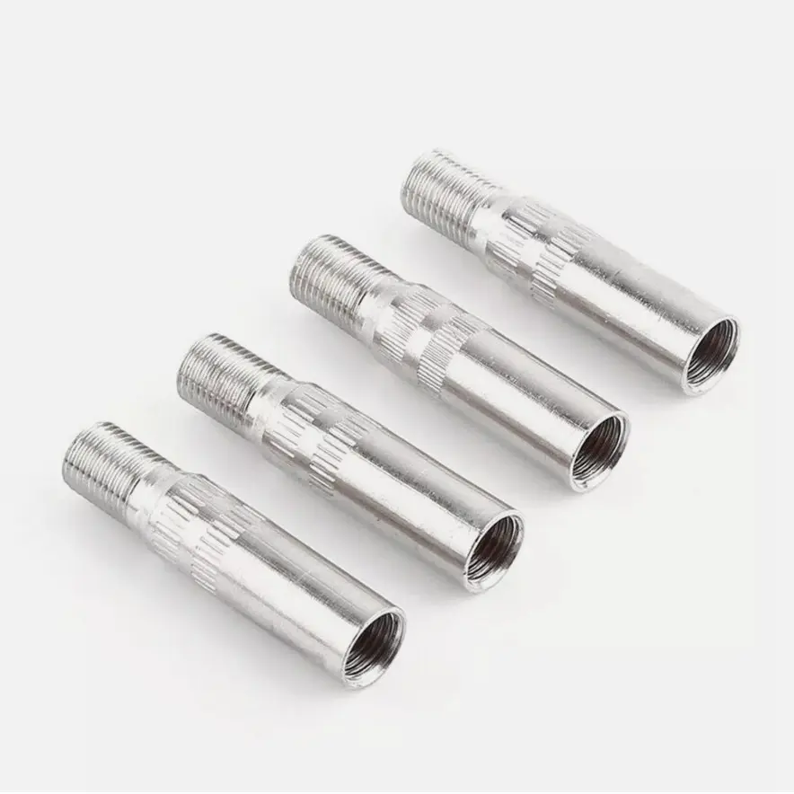 4PCS Chrome Tyre Wheel Valve Extension Extender Caps Stem For Car Truck Van Scooter Front Wheel Inflatable Extension Air Valve